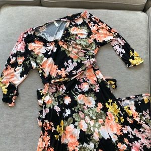 PinkBlush maternity maxi wrap dress